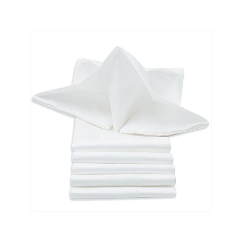 Serviette blanche lisse 50 x 50cm.