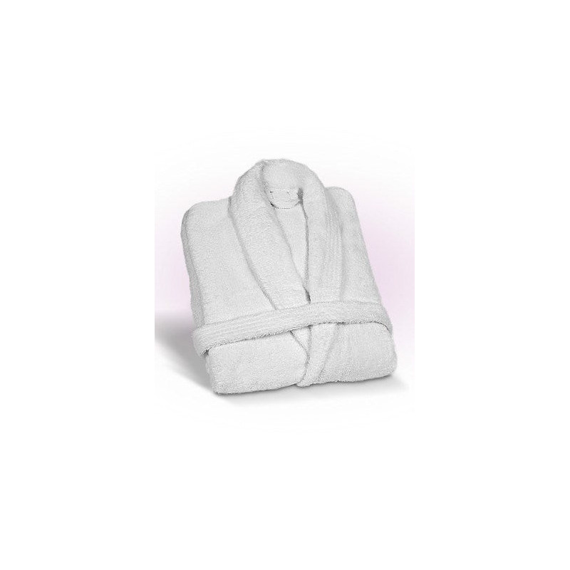 Bathrobe with American knit pattern in white 450g