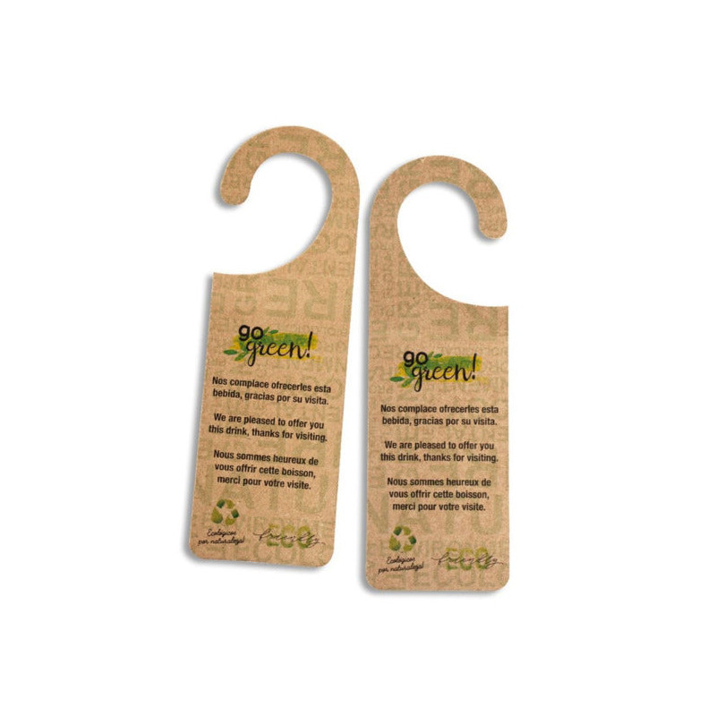 Bio bottleneck hanger with welcome message