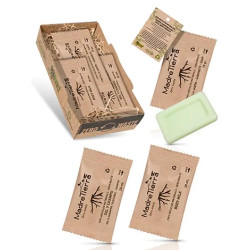 Bio-Tablettenschale mit Duschgel, Shampoo, Body Milk und Seifenstück - 50 Stück