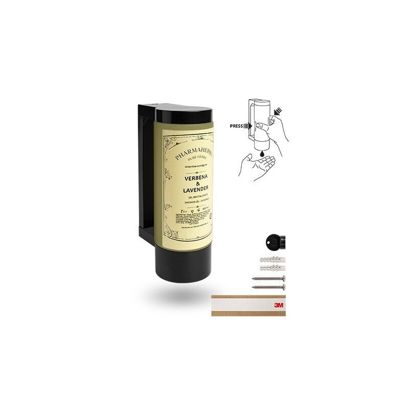 Supporto con bottiglia dispenser vuota per gel doccia in hotel