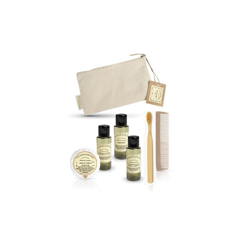 Toiletry bag 100% cotton with complete kit