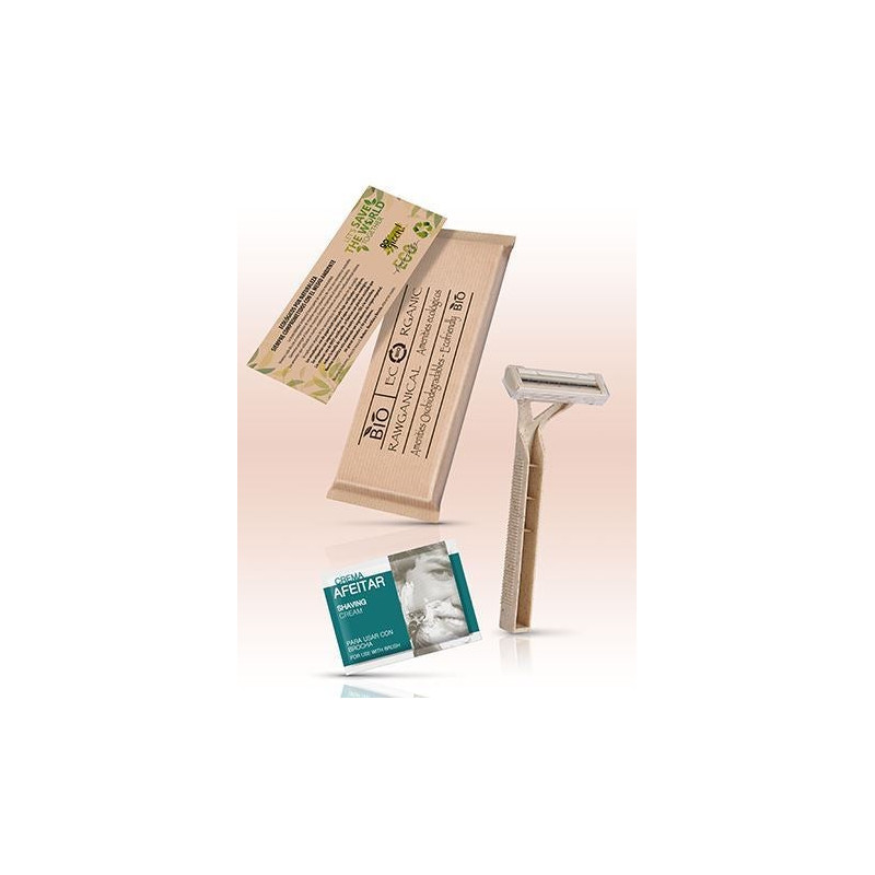 Rawganical shaving kit for hotel guest amenities