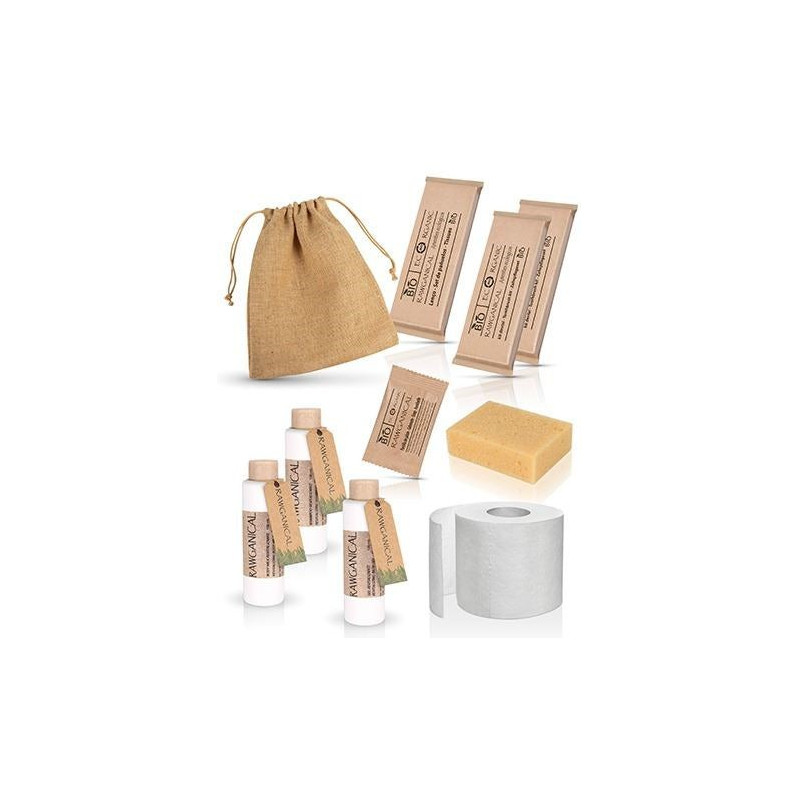 Kit de higiene semanal apresentado em saco