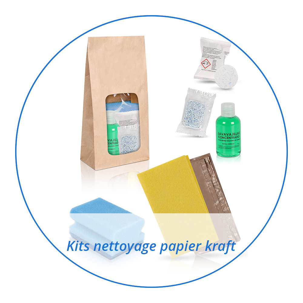 Kits de nettoyage sac en papier kraft