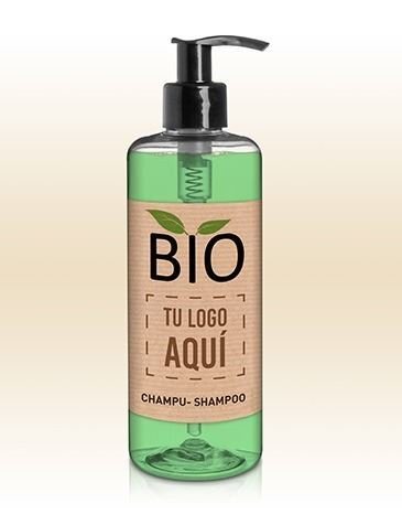 16 bouteilles shampooing 300ml avec distributeur personnalis&eacute; Ecorganic.