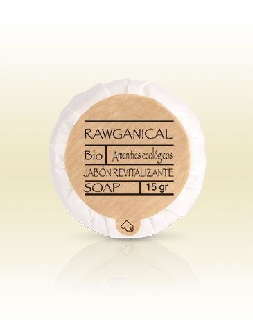 Pastilla de jab&oacute;n redonda Rawganical 15 g personalizado