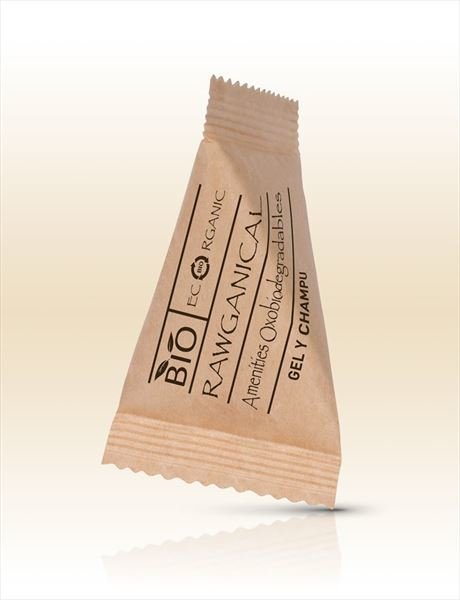 Duschgel und Shampoo Rawganical im Pyramiden-Sachet 15 ml Personalisiert