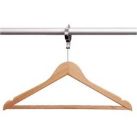 Hanger made of wood with anti-theft device - 10 pieces