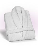 Bathrobe with American knit pattern in white 450g
