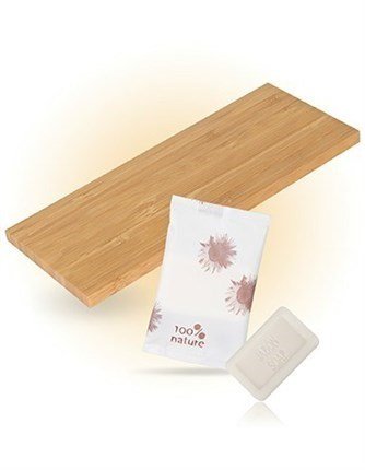 Wooden tray for hotel cosmetics