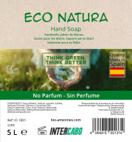Jab&oacute;n de Manos Intercabo Eco Natura Perlado sin Perfume, Envase de 5L