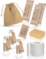 Weekly hygiene kit presented in Bio cloth bag | 20 units