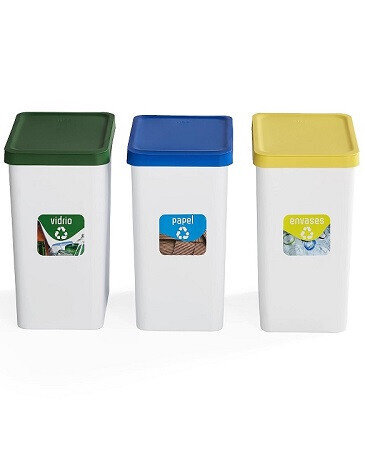 Set 3 papeleras reciclaje especial hosteler&iacute;a.