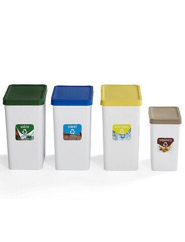 Set 4 papeleras reciclaje especial hosteler&iacute;a.