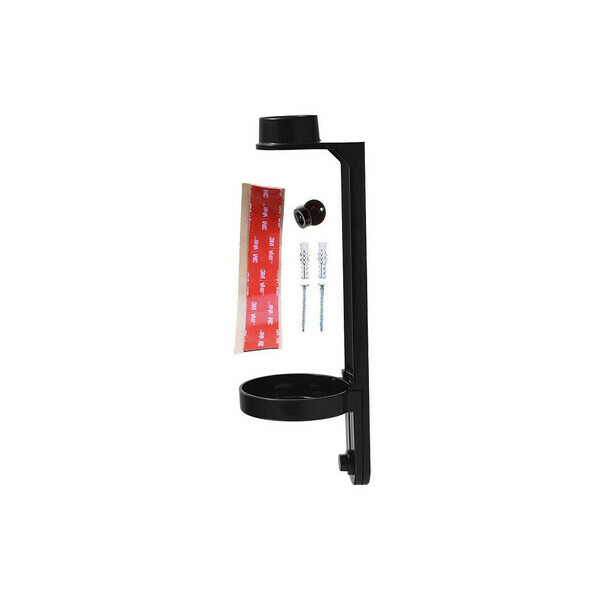 Wall mount for dispenser bottle in black