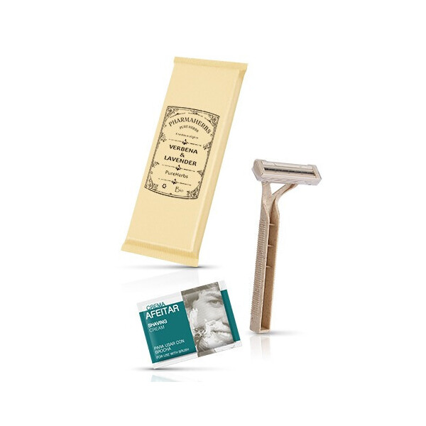 Sugar cane shaving kit with razor + Shaving cream | 300 units