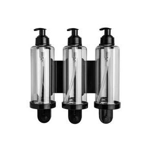 Soporte dispensador triple color negro para Botella dispensadora de 300ml redonda