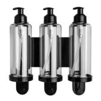 Soporte dispensador triple color negro para Botella dispensadora de 300ml redonda