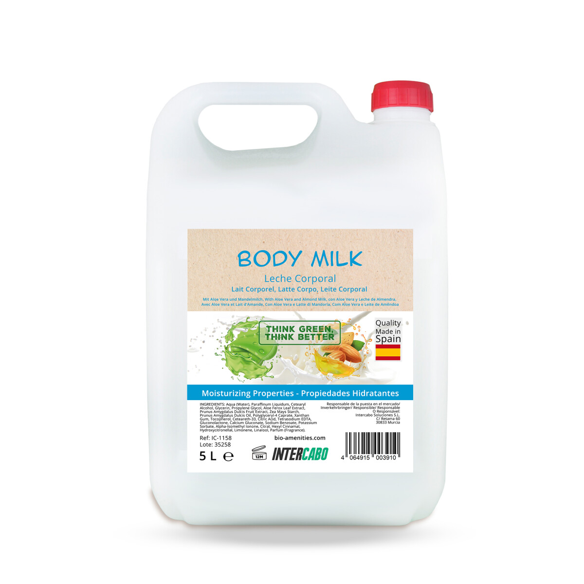 Body Milk con Aloe Vera y Leche de Almendras, Garrafa 5L