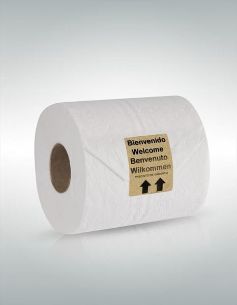 Sceau de garantie pour papier hygi&eacute;nique fait de papier recyclage standard.