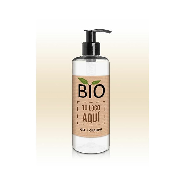 16 bouteilles gel de douche /shampooing 2en1 300ml avec distributeur personnalisé Rawganical.